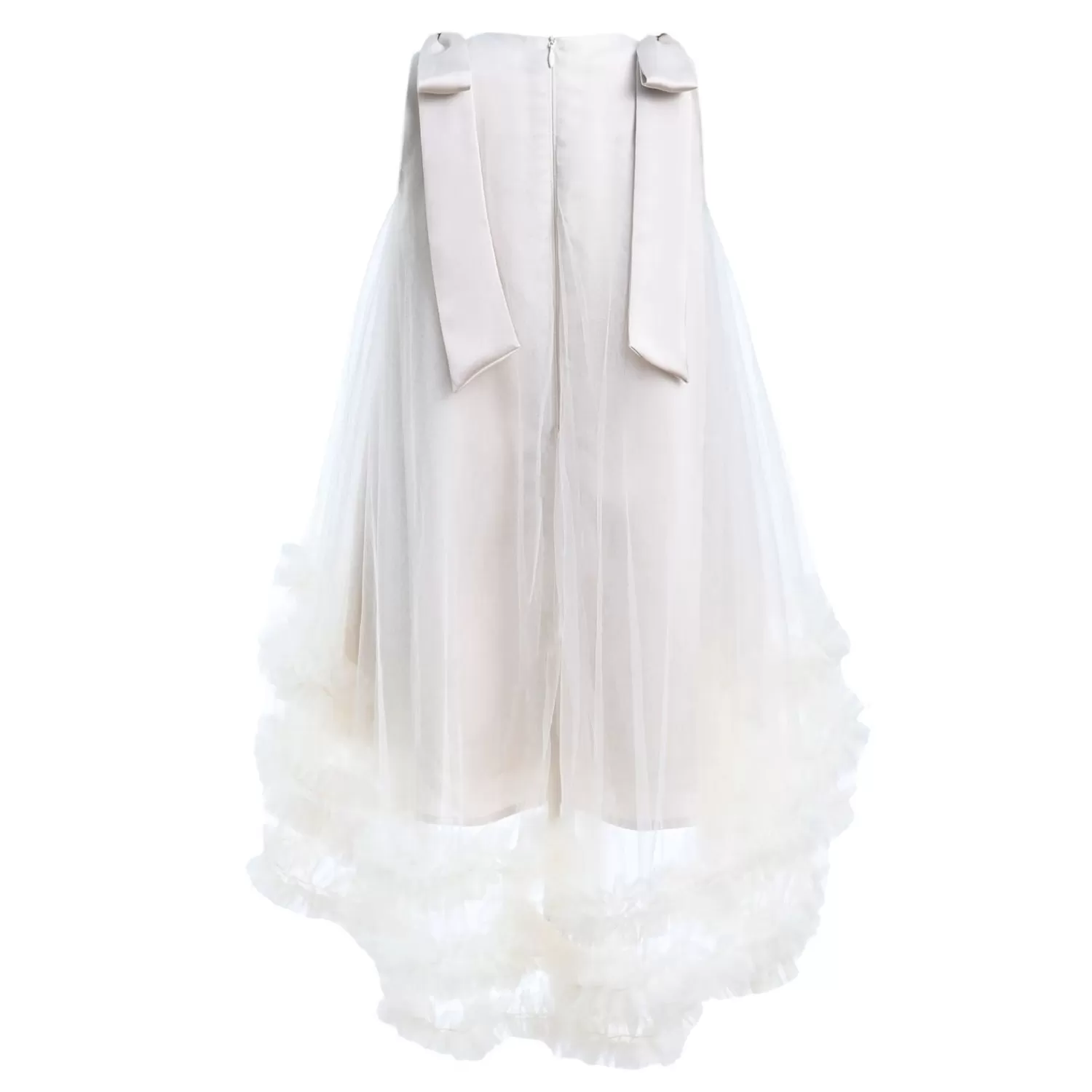 Dresses^Tulleen Violeta Sleeveless Ruffle Overlay Dress Cream